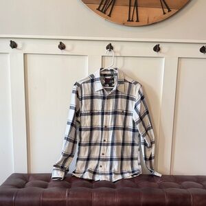 Old Navy Navy and White Checkered Button-Down Shirt